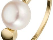 JOBO Perlenring, 585 Gold mit Süßwasser-Zuchtperle