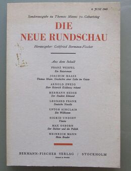 Die Neue Rundschau. Sonderausg. zu Th. Manns 70. Geburtstag (Reprint) - Münster