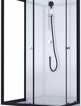 Marwell Komplettdusche Black and White, BxT: 110x80 cm, Einscheibensicherheitsglas, inkl. Armaturen