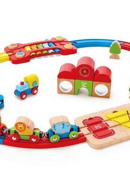 Hape Spielzeug-Eisenbahn Regenbogen-Puzzle Eisenbahnset, (Set), aus Holz