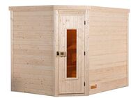 weka Sauna Massivholzsauna TURKU 3, BxTxH: 248 x 198 x 205 cm, 45 mm, Blockbohlen, isolierte Holztür