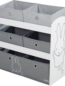 roba® Kinderregal miffy®, grau, inklusive 5 Stoffboxen in 2 Größen