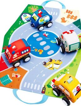 Hape Spielzeug-Auto Plüschauto-Set mit Rückziehmotor, (Set)