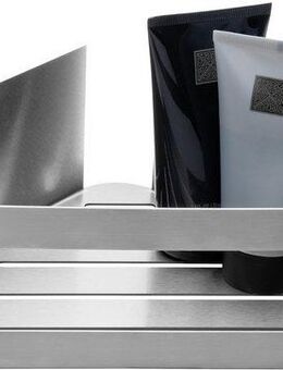 SCHÖNER WOHNEN-Kollektion Eckregal »Meleto«, Eckablage aus Edelstahl fürs Bad, Anbringung ohne Bohren mit Klebepad