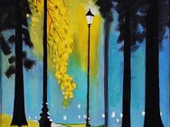 Ölgemälde "Abend im Park" 40 x 80 cm - Darmstadt