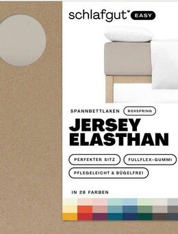 Schlafgut Spannbettlaken EASY Jersey Elasthan Boxspring, Jersey, Gummizug: rundum, (1 Stück), MADE IN GREEN by OEKO-TEX®