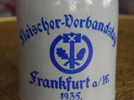 Bierkrug , Keramik , Fleischer - Verbandstag Frankfurt a/M. 1935. , 0,5 Liter - Görlitz