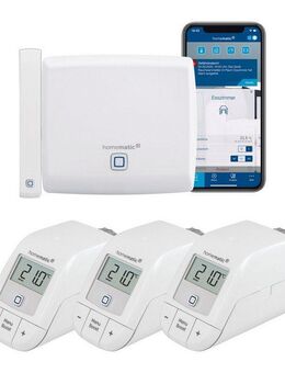 Homematic IP Heizkörperthermostat Access Point + 3x Thermostat basic + Fenster-Türkontakt optisch