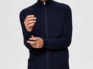 SELECTED HOMME Strickjacke SLHBERG FULL ZIP CARDIGAN NOOS