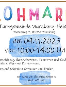 Hallenflohmarkt in der TGW-Heidingsfeld - Würzburg