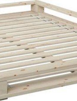 Home affaire Futonbett "PALO " BESTSELLER! Massivholzbett, rundum Ablagefläche (H/B/T ca. 16/158/218), Bodenbett, zertifiziertes Massivholz (Kiefer)