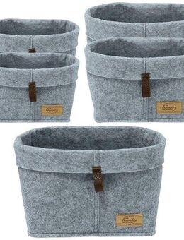 WENKO Aufbewahrungskorb Feli (Set), 5 Körbe in 3 Größen