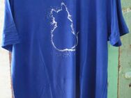 T-Shirt mit Katze (Gr.52) Blau - Weichs