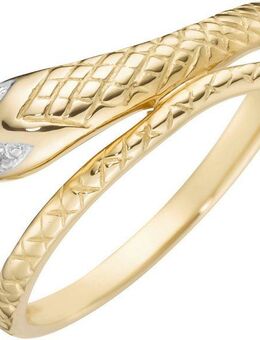 Firetti Fingerring Schmuck Geschenk Gold 375 Damenring Goldring Schlange bicolor, mit Diamanten