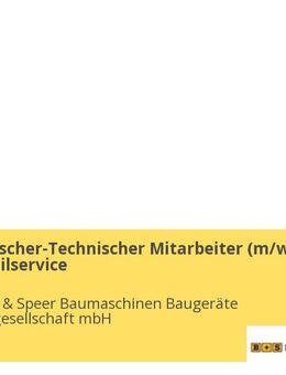 Kaufmännischer-Technischer Mitarbeiter (m/w/d) im Ersatzteilservice - Kiel