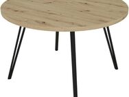 byLIVING Esstisch Marta (1-St), mit 120cm runder Tischplatte in Artisan Eiche Optik und Metallbeinen