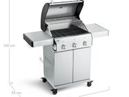 BURNHARD Gasgrill Fred, 3-Brenner, 2022er Version, 10,5 kW Gasgrill 3 Brenner Basic NEU - Krefeld