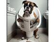 Wandbild auf Toilette 30x40cm HDF Wandbehang Dekoration Bild Hund in 75217