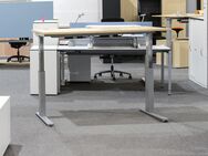 Steh-Sitz-Schreibtisch Kinnarps "Space CL" in ahorn mit Gasdruckfeder, 160 x 80 cm, gebraucht - aktuell über 50 x verfügbar! - Mühlenbecker Land