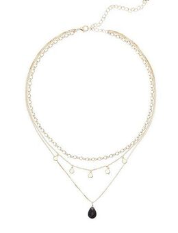LASCANA Kette mit Anhänger, mit Natursteinanhänger, mehrreihiges Kettenset,Halskette, Halsschmuck