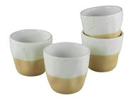 andas Becher Teebecher, modernes Geschirr-Set Bruddesta, 4er Set, Steinzeug, hohe Haltbarkeit, spülmaschinengeeignet & mikrowellengeeignet, 350 ml