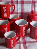 8 teiliges Konvolut von neuen Nescafe Artikeln im typischem Rotton! Limitiert! in 57572