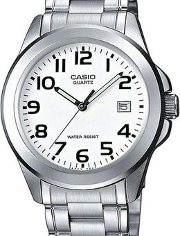 CASIO TIMELESS COLLECTION Quarzuhr MTP-1259PD-7BEG, Armbanduhr, Herrenuhr, Damenuhr, Edelstahlarmband, Datum, Neo-Display
