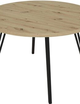 byLIVING Esstisch Marta (1-St), mit 120cm runder Tischplatte in Artisan Eiche Optik und Metallbeinen