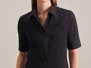 seidensticker Hemdbluse Schwarze Rose Kurzarm Kragen Uni