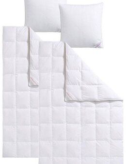 Haeussling Daunenbettdecke + Kopfkissen Swiss Royal, Füllung: 90% Daunen, 10% Federn, Bezug: 100% Baumwolle, Bettdecken-Set mit Kopfkissen, 135x200 oder 155x220 cm, Sommer, Winter