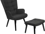 HELA Loungesessel PAROS (Set, 2-St., Sessel mit Hocker), Sessel mit Hocker,Loungesessel,4-Fuß Massiv,Webstoff,Armlehnen