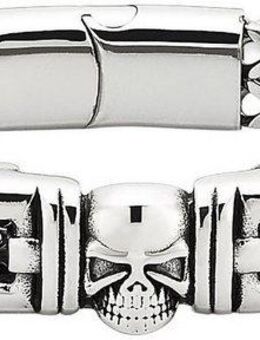 Bruno Banani Edelstahlarmband Schmuck Geschenk Armschmuck Edelstahl mit Totenkopf-Motiv