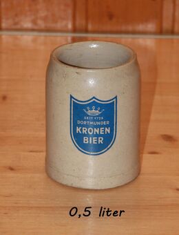 Dortmunder Kronen Bier Bierkrug Steingut Keramik Steinzeug 0,5 l sehr alt aber neuwertig - Borken