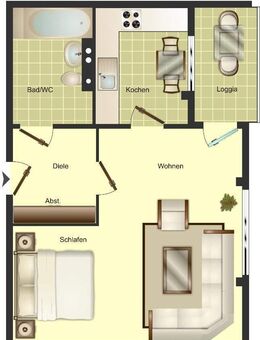 Senioren-Wohnung ab 60 Jahren mit WBS frei! 1-Zimmer-Wohnung in Solingen Gräfrath - Solingen (Klingenstadt)