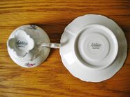 Edelstein-Porzellan-Mokka/Kaffee-Gedeck,2 Teile,Alt,ca. 50er Jahre - Linnich