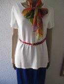 NEU * Edel * Original VINTAGE * DESIGNER * seidig * mercerisiert * Baumwolle * Kurzarm * Feinstrick * Pullover * Gr. 40- 42/ M * weiß in 88499