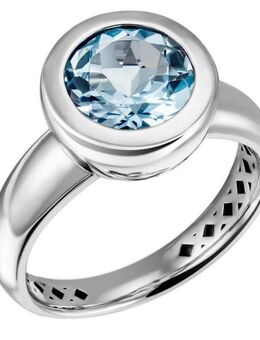 Firetti Fingerring Schmuck Geschenk Silber 925 Damenring Kreis rund Solitär, mit Topas (behandelt)