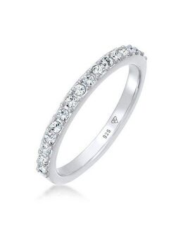 Elli Fingerring Bandring Memoire 925 Silber, mit Kristallen von Swarovski®