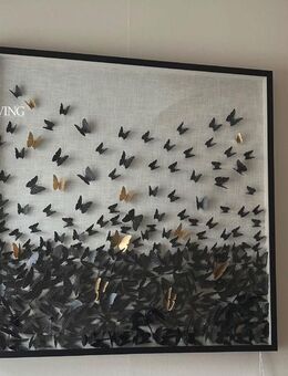 Wandbild Butterfly Schmetterling 3D eingerahmt schwarz Wohnkultur Wandobjekt neu - Enger (Widukindstadt)