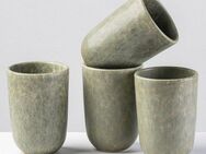 Gipfelstück Becher Moos'n'Stein, Steinzeug, Scandi-Style, Reaktivglasur, jedes Stück ein Unikat, 4-teilig