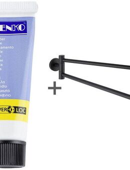 WENKO Handtuchhalter Modell Bosio, 2-armig inkl. Power-Loc® Kleber, aus Edelstahl, Befestigen ohne Bohren