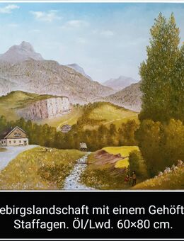 Vorgebirge mit dem Gehöft und Staffagen. - Nürnberg