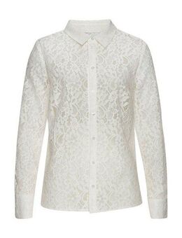 LASCANA Spitzenbluse mit Hemdblusenkragen, Spitzenbluse, transparente Bluse, festlich