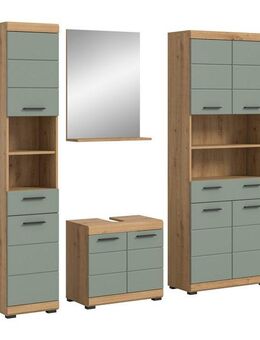 INOSIGN Badmöbel-Set Siena, 4 teilig, bestehend aus:, (Set), Hochschrank, Waschbeckenunterschrank, Badspiegel, Hochschrank breit