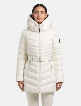 khujo Kurzmantel Kina Gesteppter Damen Mantel mit abnehmbarem Taillengürtel