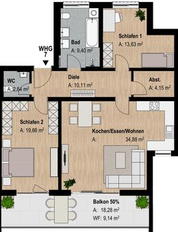 Moderne 3-Zimmer-Neubauwohnung im 1. OG - Abenberg