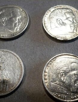 Silbermünzen 3 x Hindenburg, 1 x Garnisonskirche - Arzberg (Bayern)