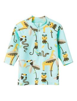 Name It Badeanzug NMMZILO 3/4 UV SWIM TOP Badeshirt im tollen Tier-Alloverprint