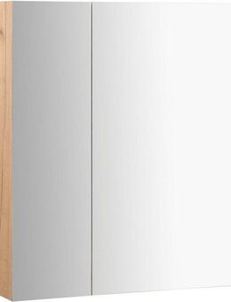 welltime Spiegelschrank Lund Badschrank Schrank Bad WC Spiegel ohne LED Badezimmerspiegelschrank Spiegel Badspiegel mit 2 Türen Breite 60cm
