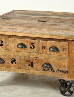 SIT Couchtisch Rustic, im factory design, Breite 90 cm, Shabby Chic, Vintage, quadratisch